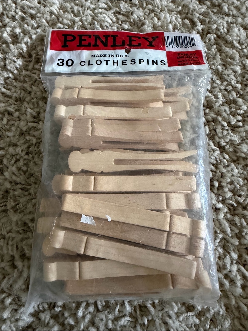 Natural Wood Clothespins - Pack of 30